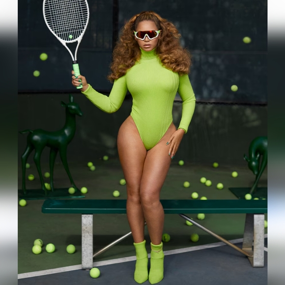 Adidas X Ivy Park Halls of Ivy Turtleneck Rib Knit Bodysuit Womens L - Picture 1 of 15